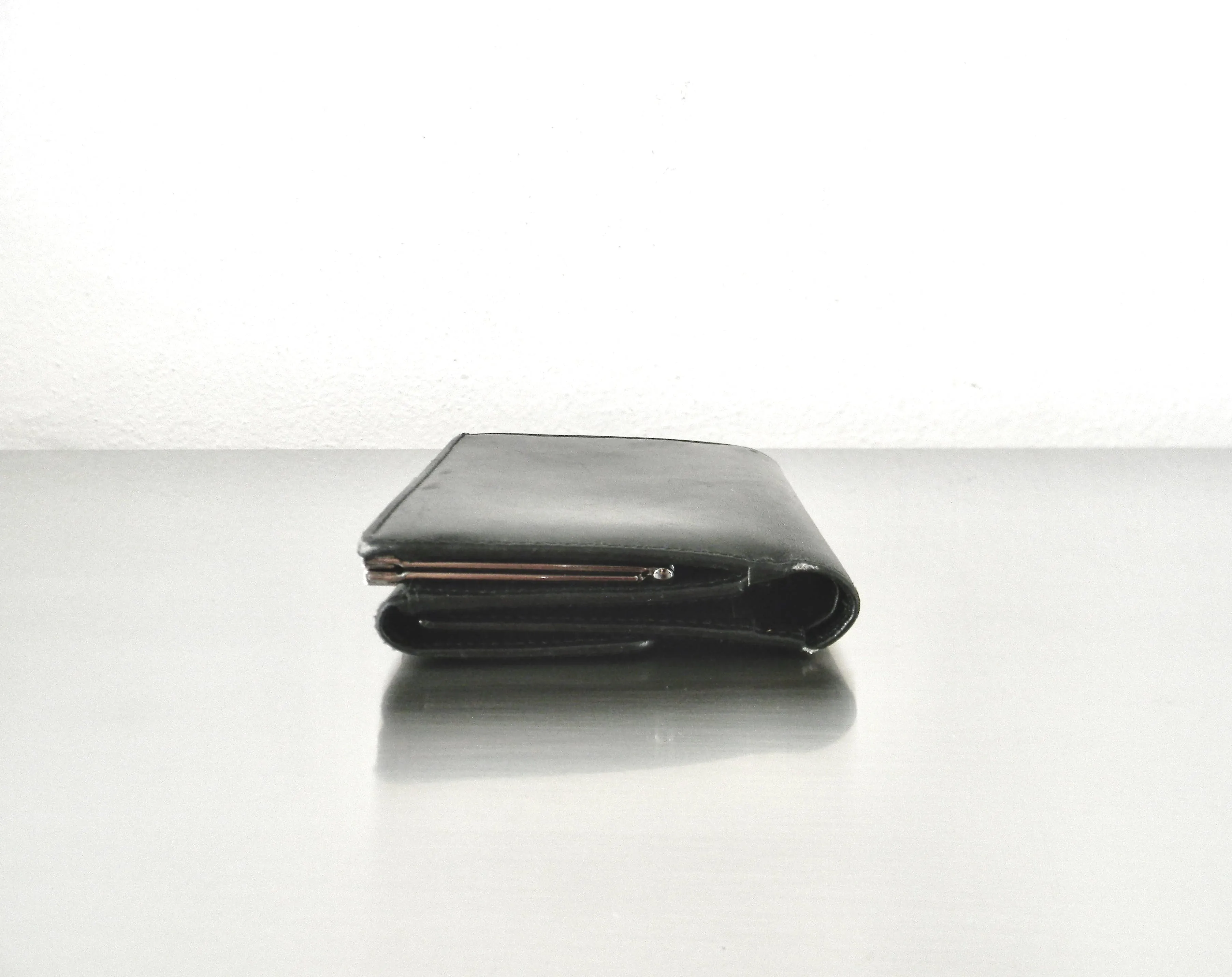 00's Black Polished Calfskin Frame Wallet by Coach