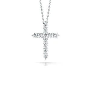 18K WHITE GOLD TINY TREASURE DIAMOND CROSS NECKLACE