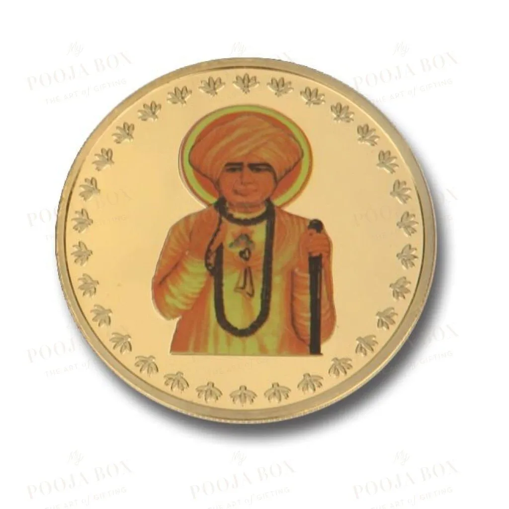 24K Gold Foil Jalaram Bapa Coin