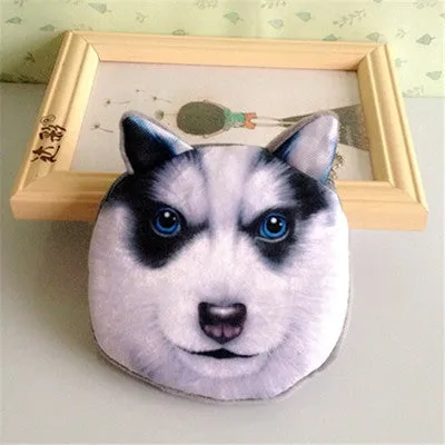 3D girl wallet bag ladies face zipper mini cat coin purses dog children's purse plush bolsa de moeda coins pouch monedero gato