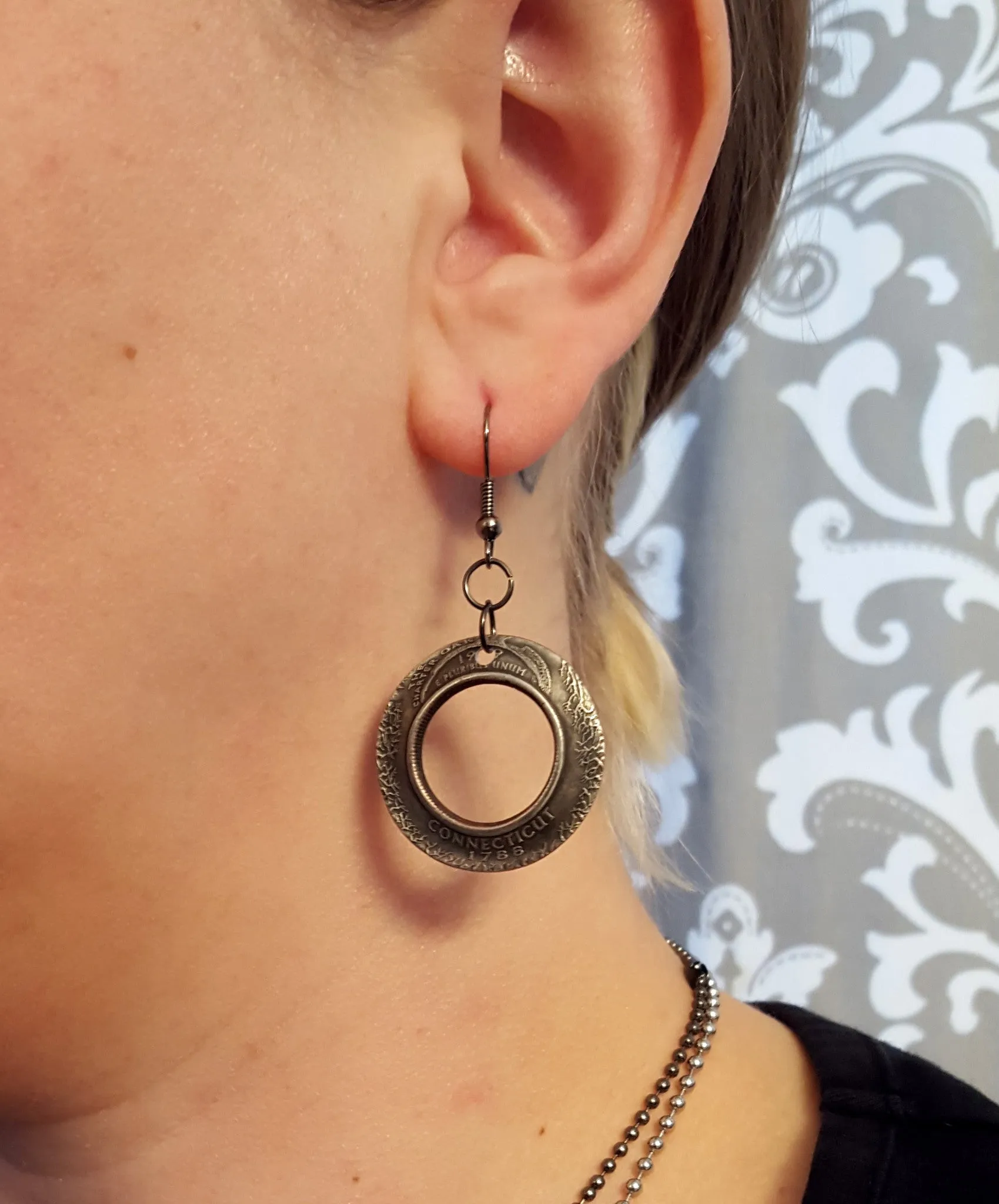 90% Silver State Quarter Inside Out Coin Earrings