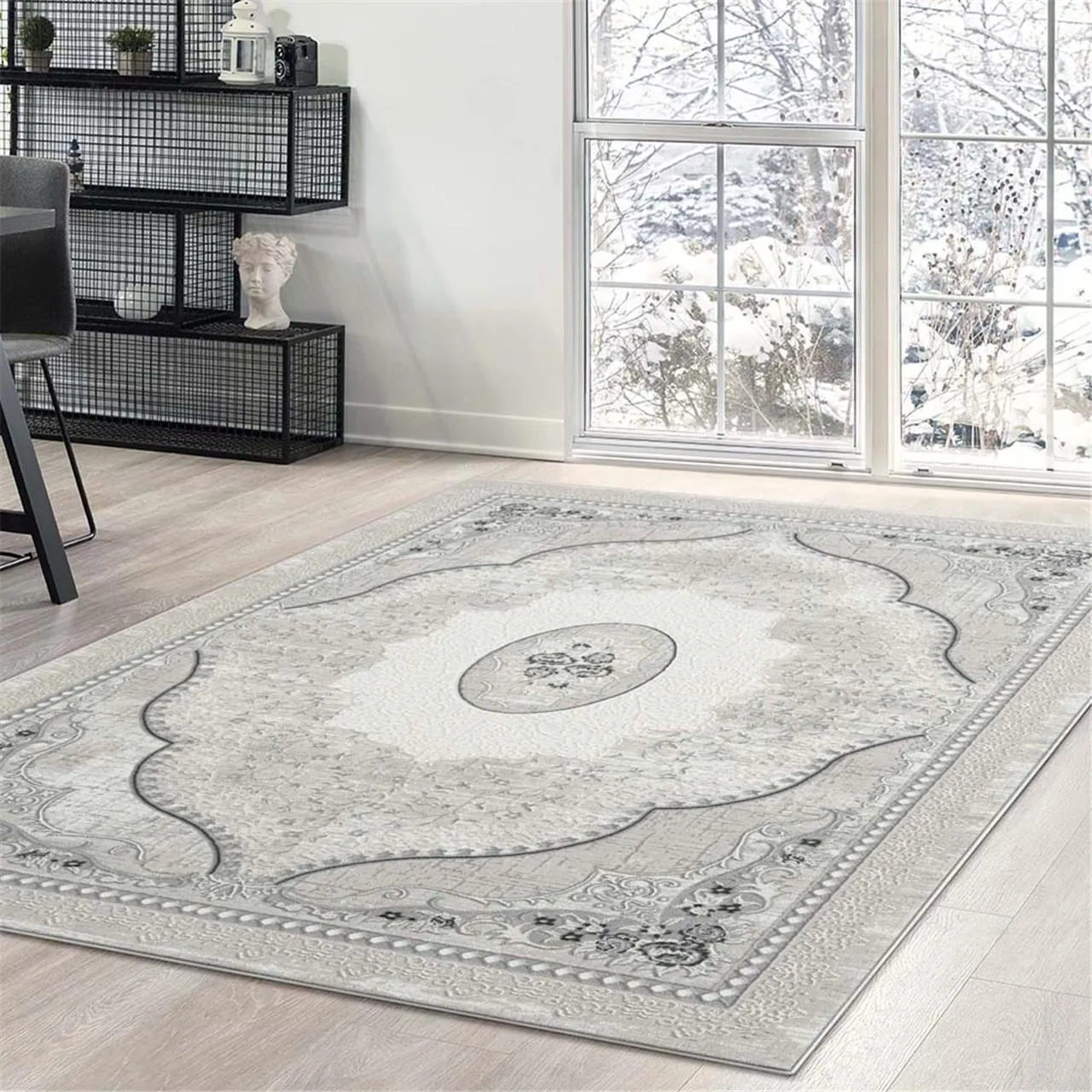 Abdera Mahi Design Grey Rug-4002