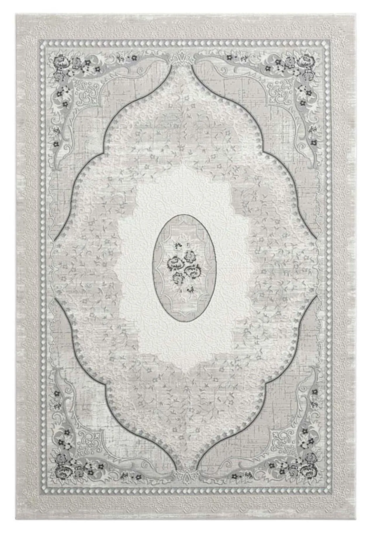 Abdera Mahi Design Grey Rug-4002