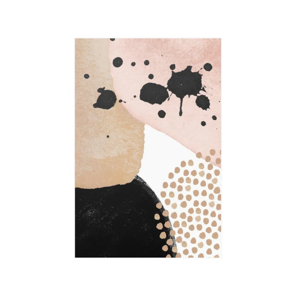 Abstract Boho Art Prints | Blush Pink Black Beige