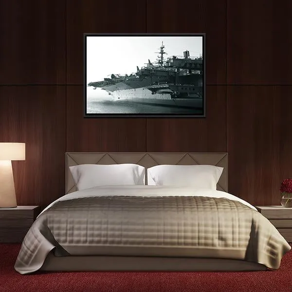 Aircraft Carrier In Ocean Canvas Wall Art