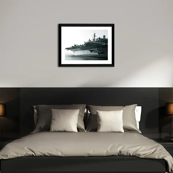 Aircraft Carrier In Ocean Canvas Wall Art