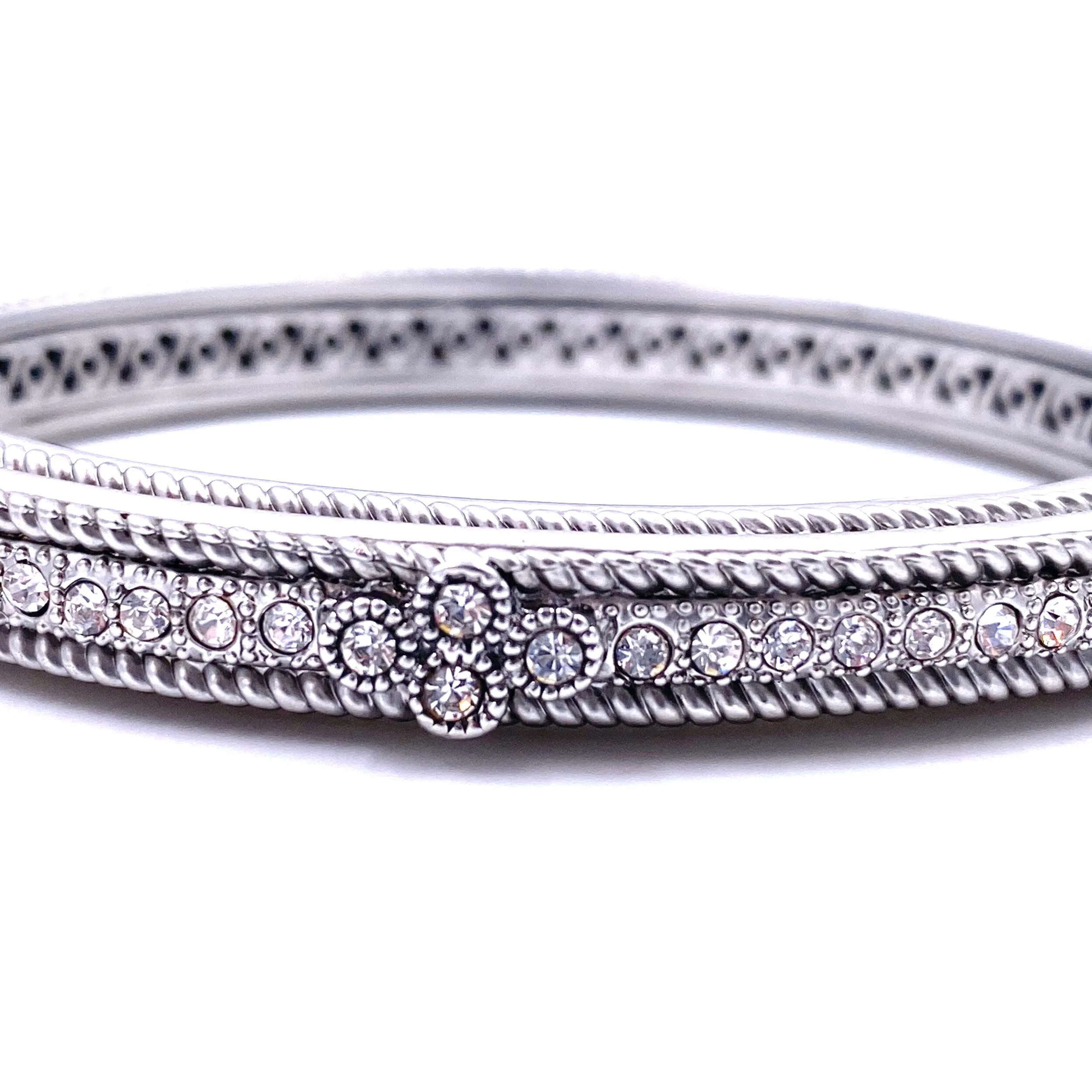 Ashley Gold Stainless Steel Antique CZ Design Bangle