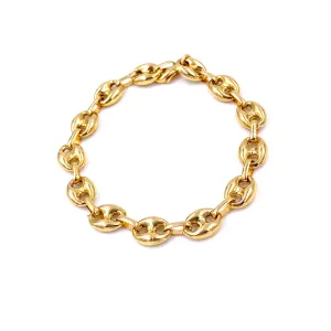 Ashley Gold Stainless Steel Gold Plated Puffed Gucci Like Bracelet