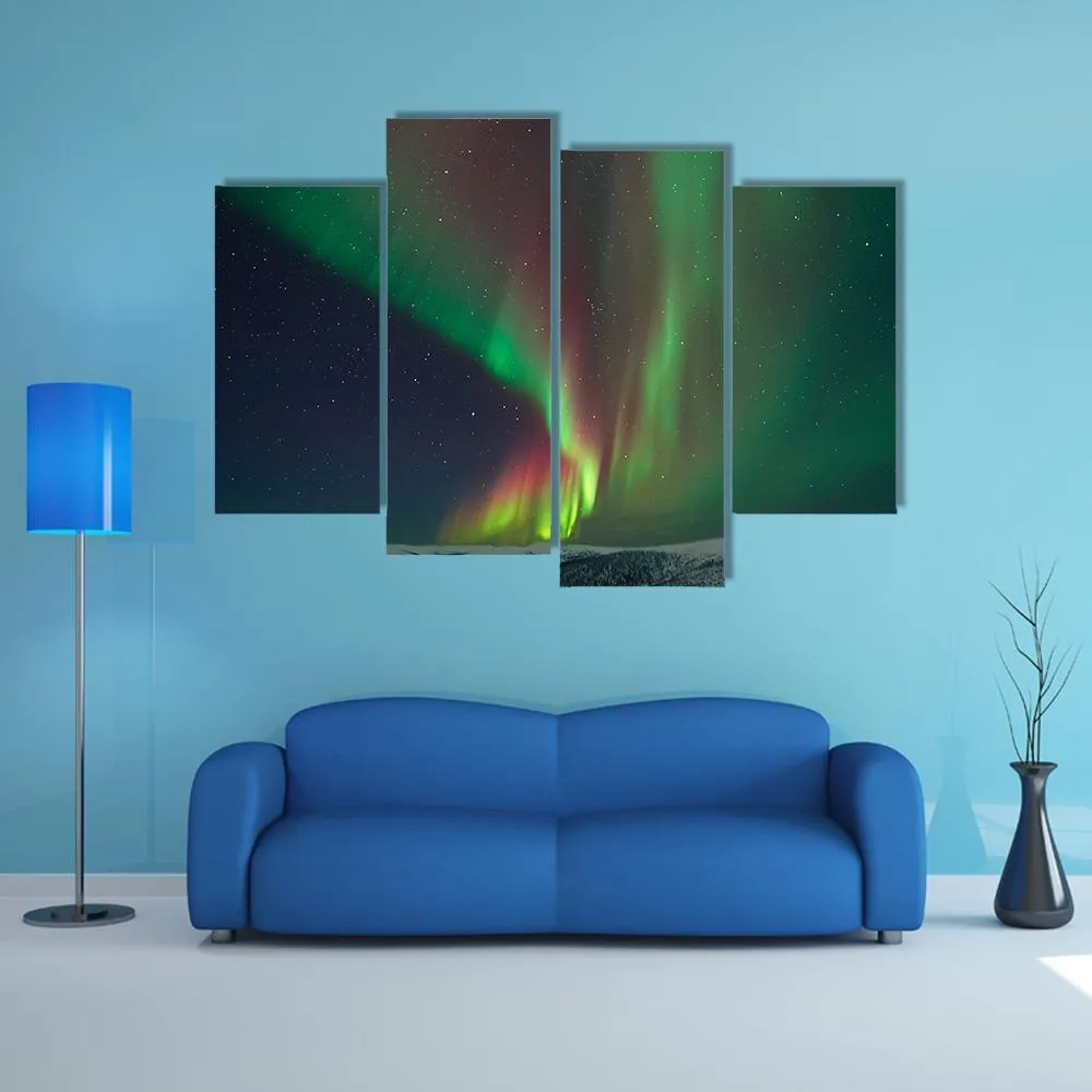 Aurora Borealis & Meteors Canvas Wall Art