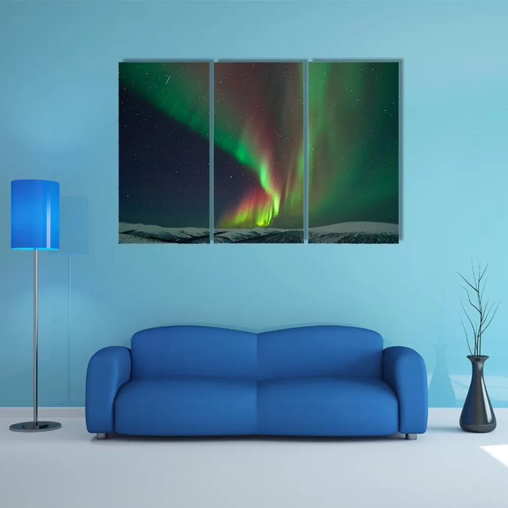 Aurora Borealis & Meteors Canvas Wall Art