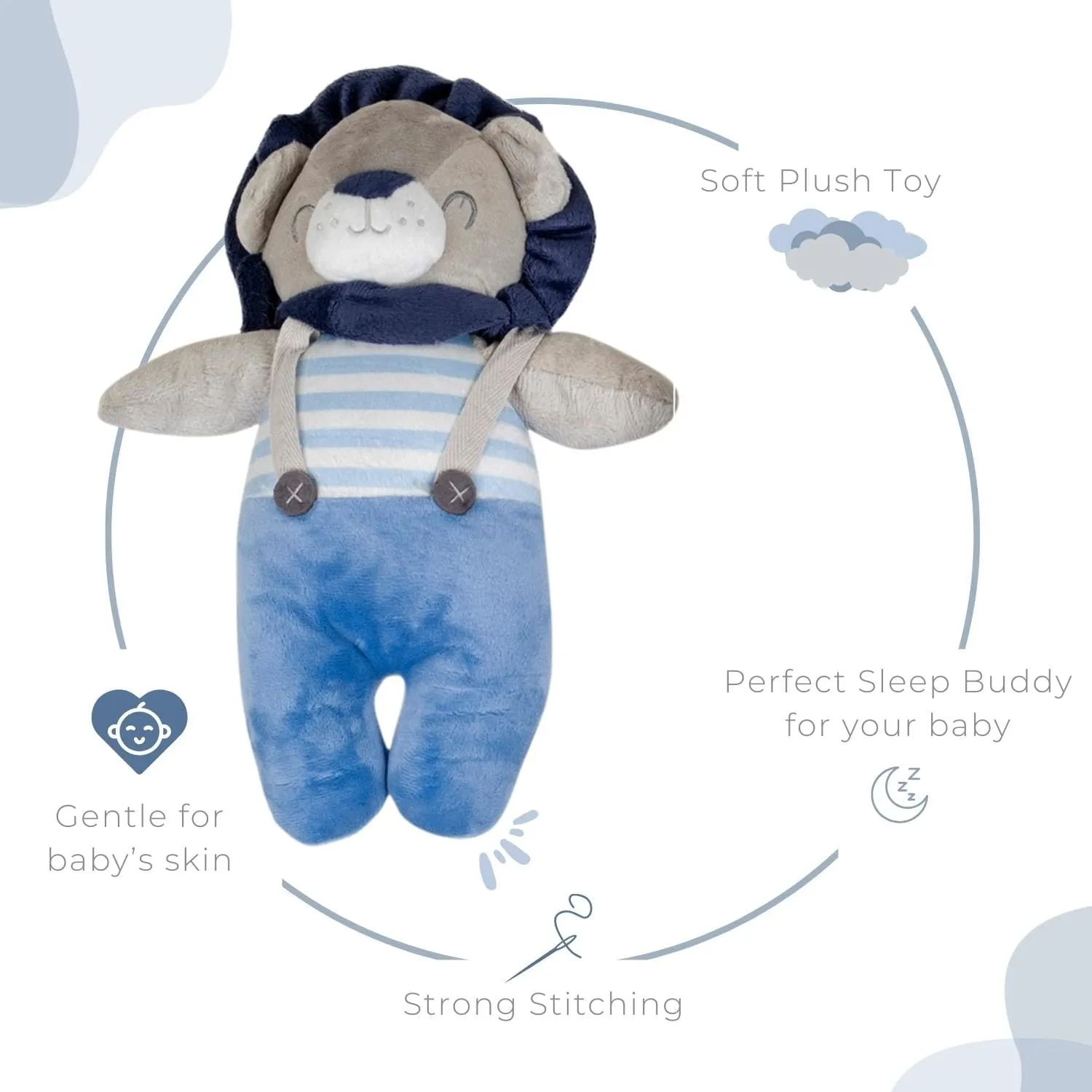 Baby Moo Bear Snuggle Buddy Soft Rattle and Plush Blanket Gift Toy Blanket - Blue