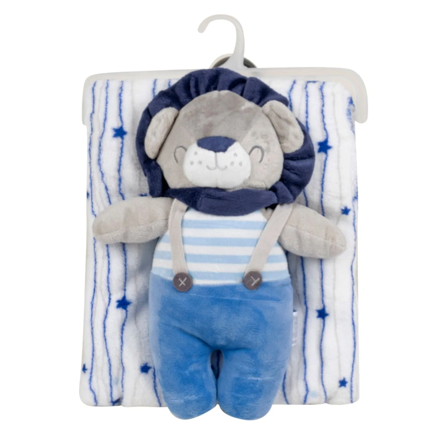 Baby Moo Bear Snuggle Buddy Soft Rattle and Plush Blanket Gift Toy Blanket - Blue