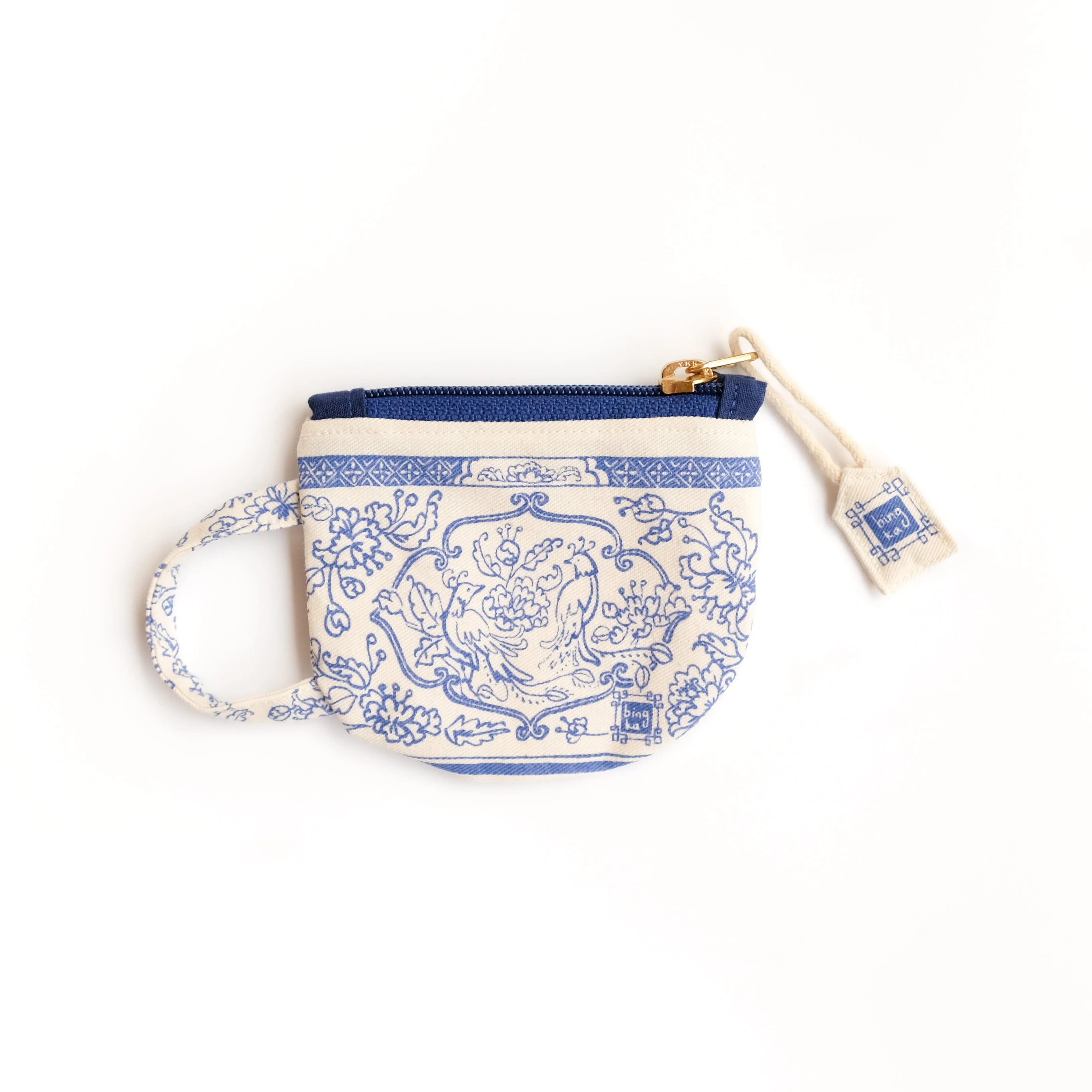 Blue Tea Cup Coin Pouch