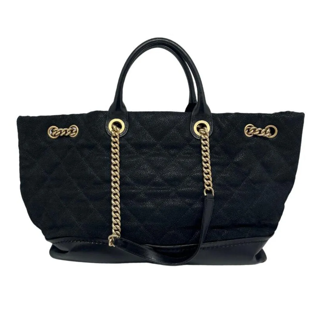 Chanel Caviar Quilted Globe Trotter Shopping Tote