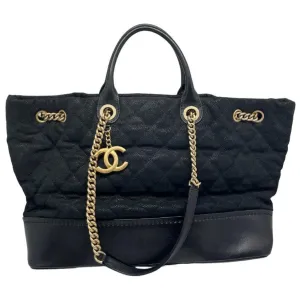 Chanel Caviar Quilted Globe Trotter Shopping Tote