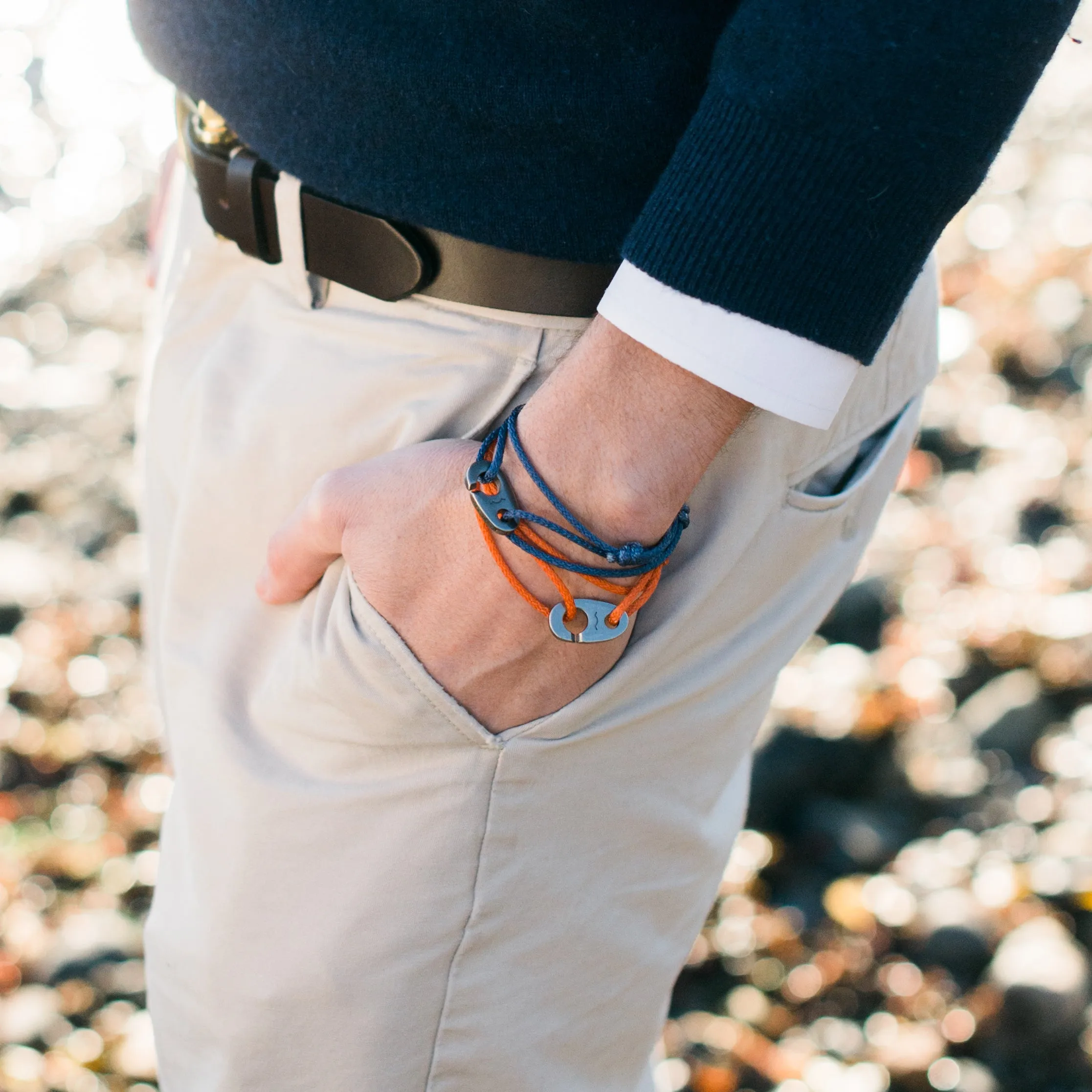 Charger Marine Cord Bracelet in Matte Black