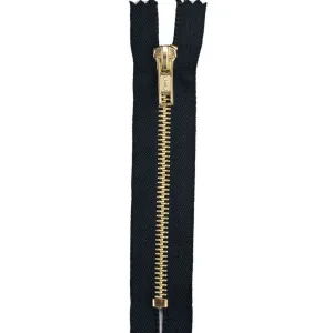 Coats Fashion Metal Brass Separating Zipper 22in Black