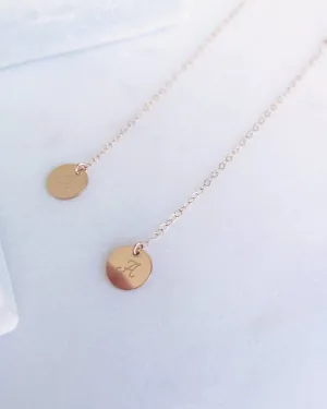 Coin Drop Necklace  - 14k Rose Gold Fill