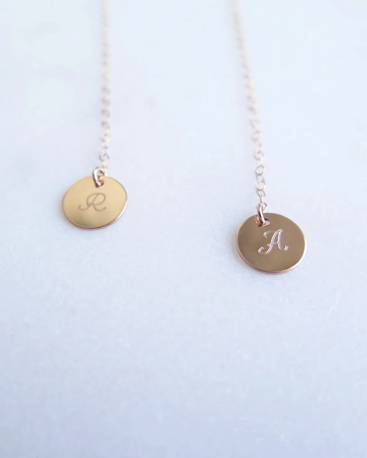 Coin Drop Necklace  - 14k Yellow Gold Fill