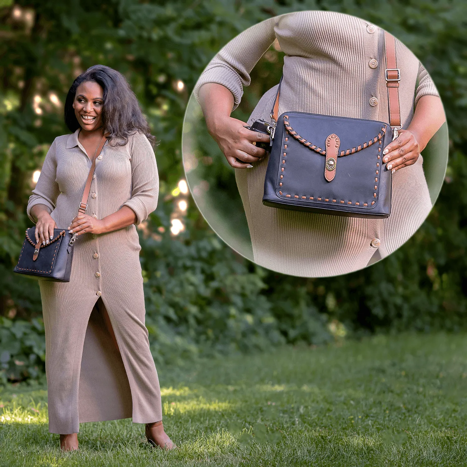 Concealed Carry Evelyn Leather Crossbody