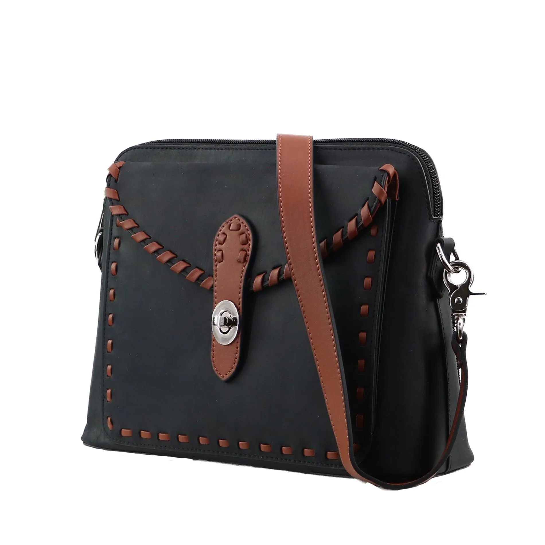 Concealed Carry Evelyn Leather Crossbody