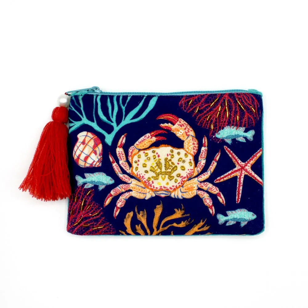 Coral Crab Purse