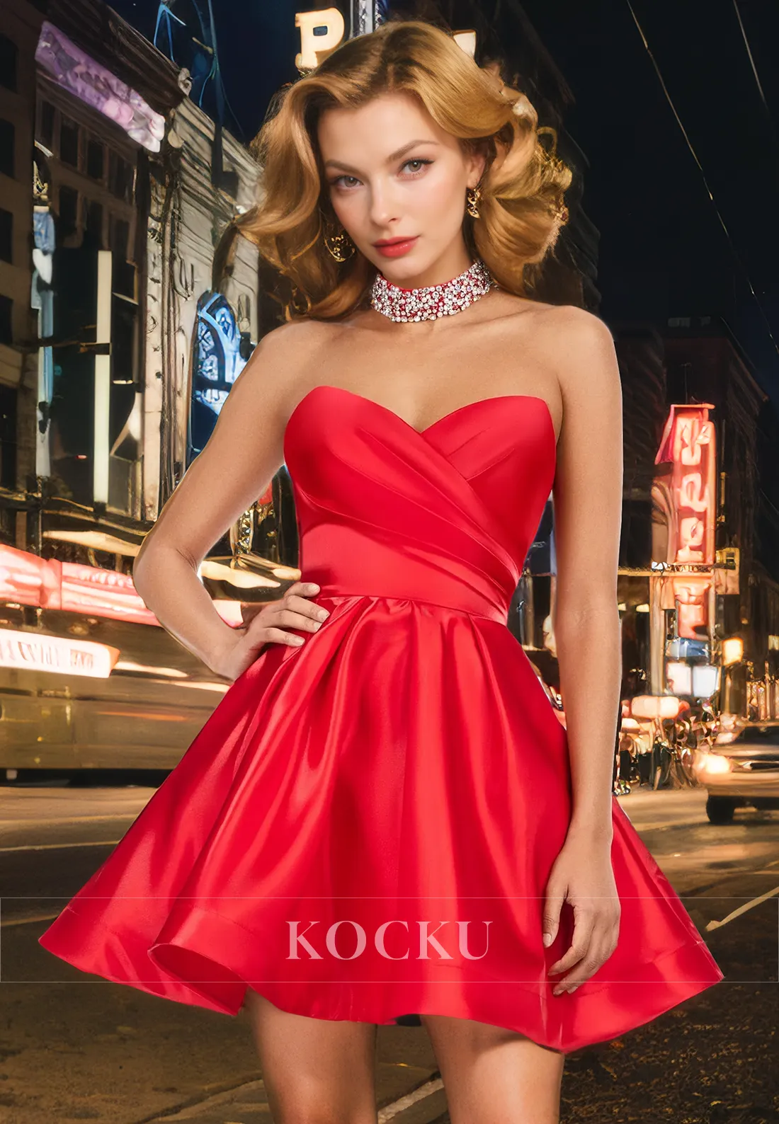 Cute & Charming Sweetheart A-Line Satin Party Homecoming Dress