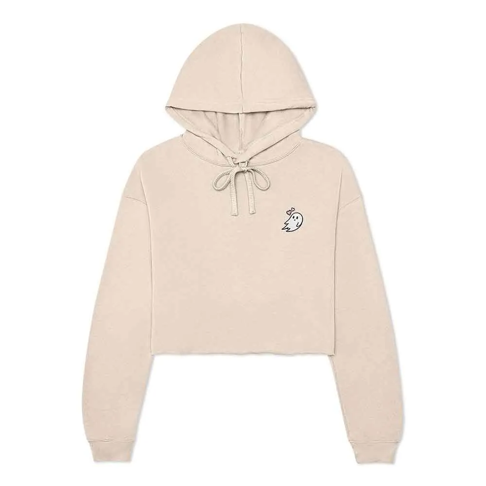 Dalix Heartly Ghost Cropped Hoodie