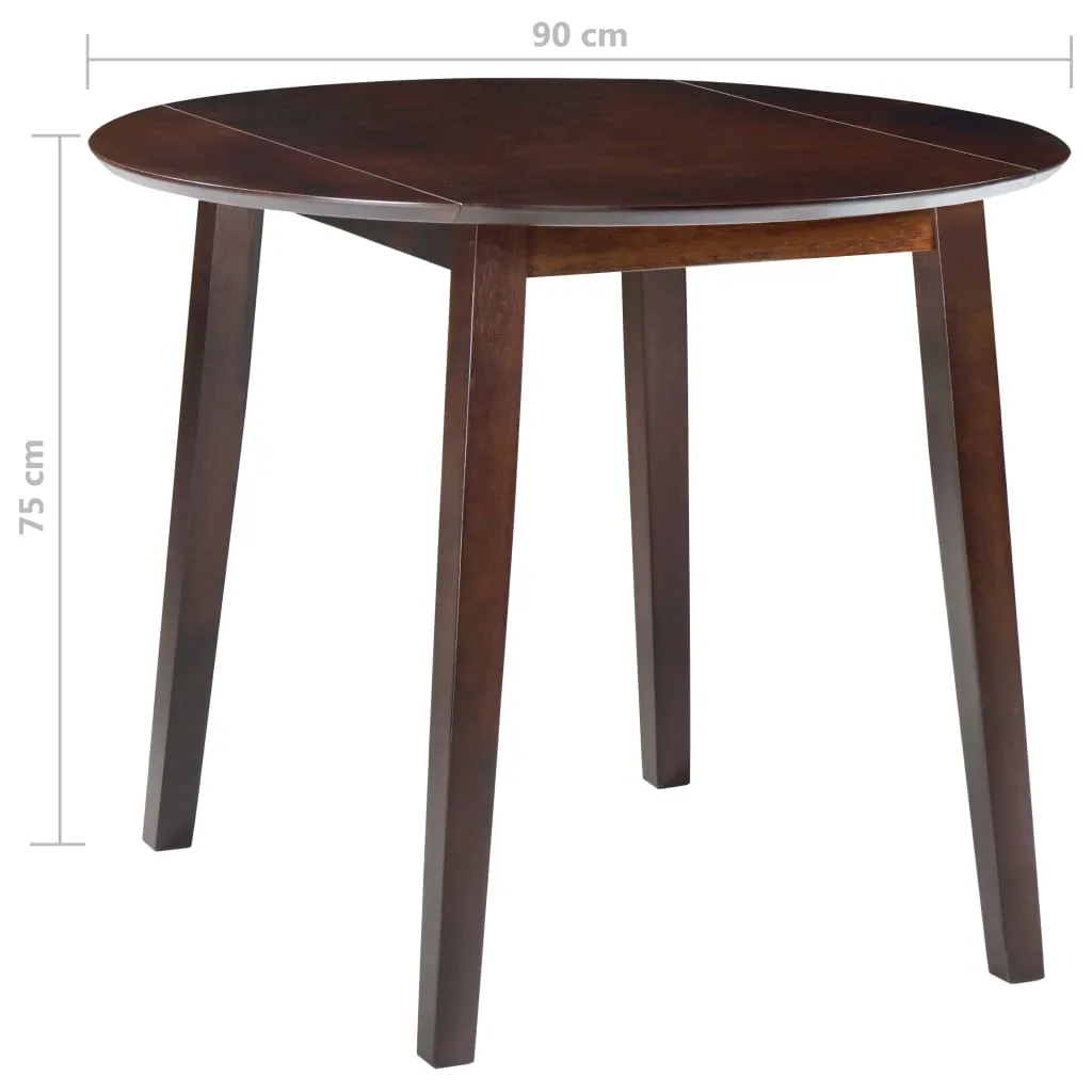 Drop-leaf Dining Table Round MDF Brown