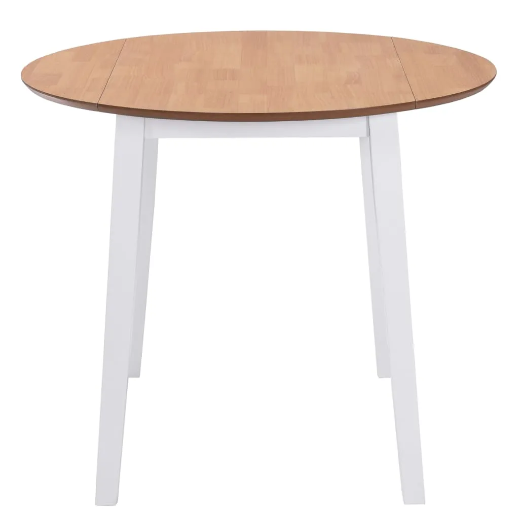 Drop-leaf Dining Table Round MDF White