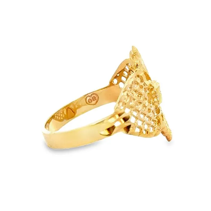 Estate Lattice Design Ring in 14K Yellow Gold