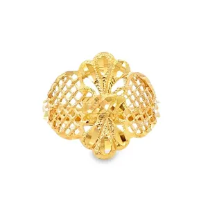 Estate Lattice Design Ring in 14K Yellow Gold