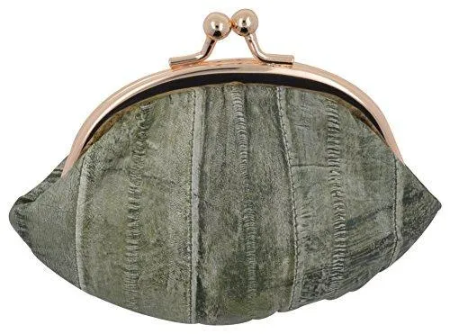 EW10-SMALL/NEW WOMEN'S WATERPROOF EEL SKIN SMALL COIN CHANGE PURSE WALLET