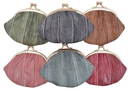 EW10-SMALL/NEW WOMEN'S WATERPROOF EEL SKIN SMALL COIN CHANGE PURSE WALLET