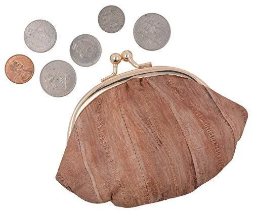 EW10-SMALL/NEW WOMEN'S WATERPROOF EEL SKIN SMALL COIN CHANGE PURSE WALLET