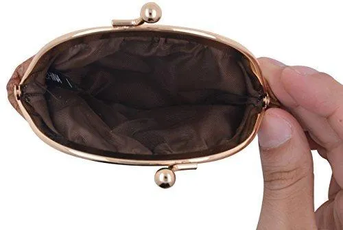 EW10-SMALL/NEW WOMEN'S WATERPROOF EEL SKIN SMALL COIN CHANGE PURSE WALLET