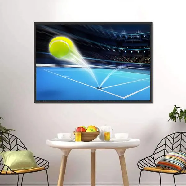 Flying Tennis Ball Canvas Wall Art