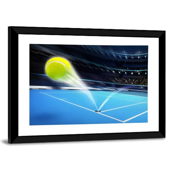 Flying Tennis Ball Canvas Wall Art