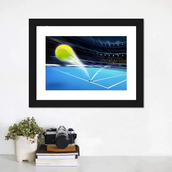 Flying Tennis Ball Canvas Wall Art