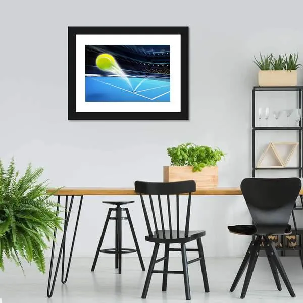 Flying Tennis Ball Canvas Wall Art