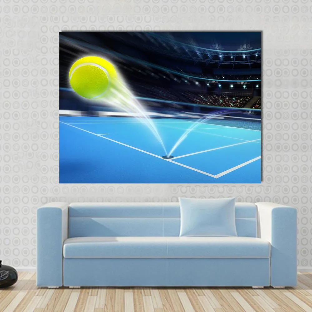 Flying Tennis Ball Canvas Wall Art