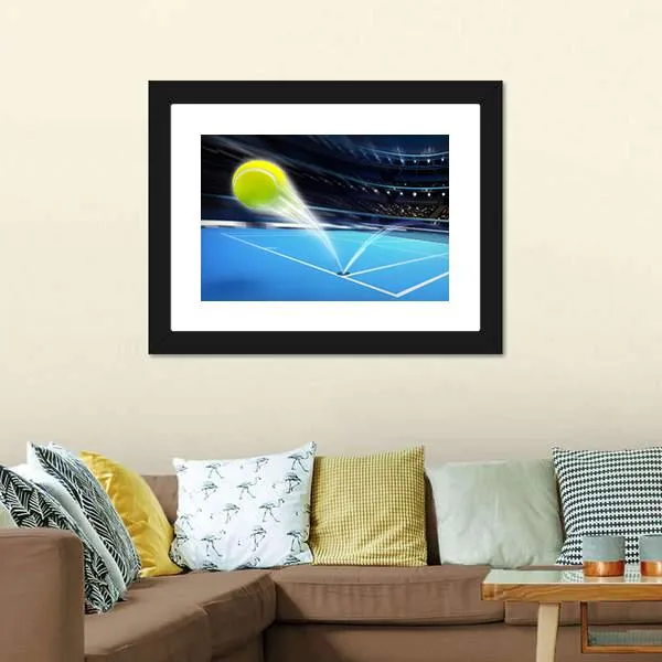 Flying Tennis Ball Canvas Wall Art