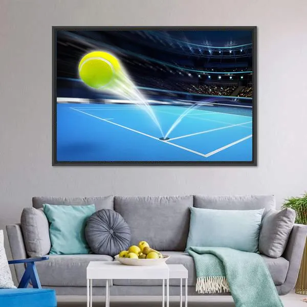 Flying Tennis Ball Canvas Wall Art