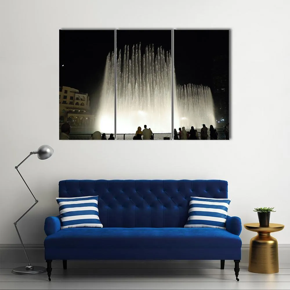 Fountains In Dubai Canvas Wall Art