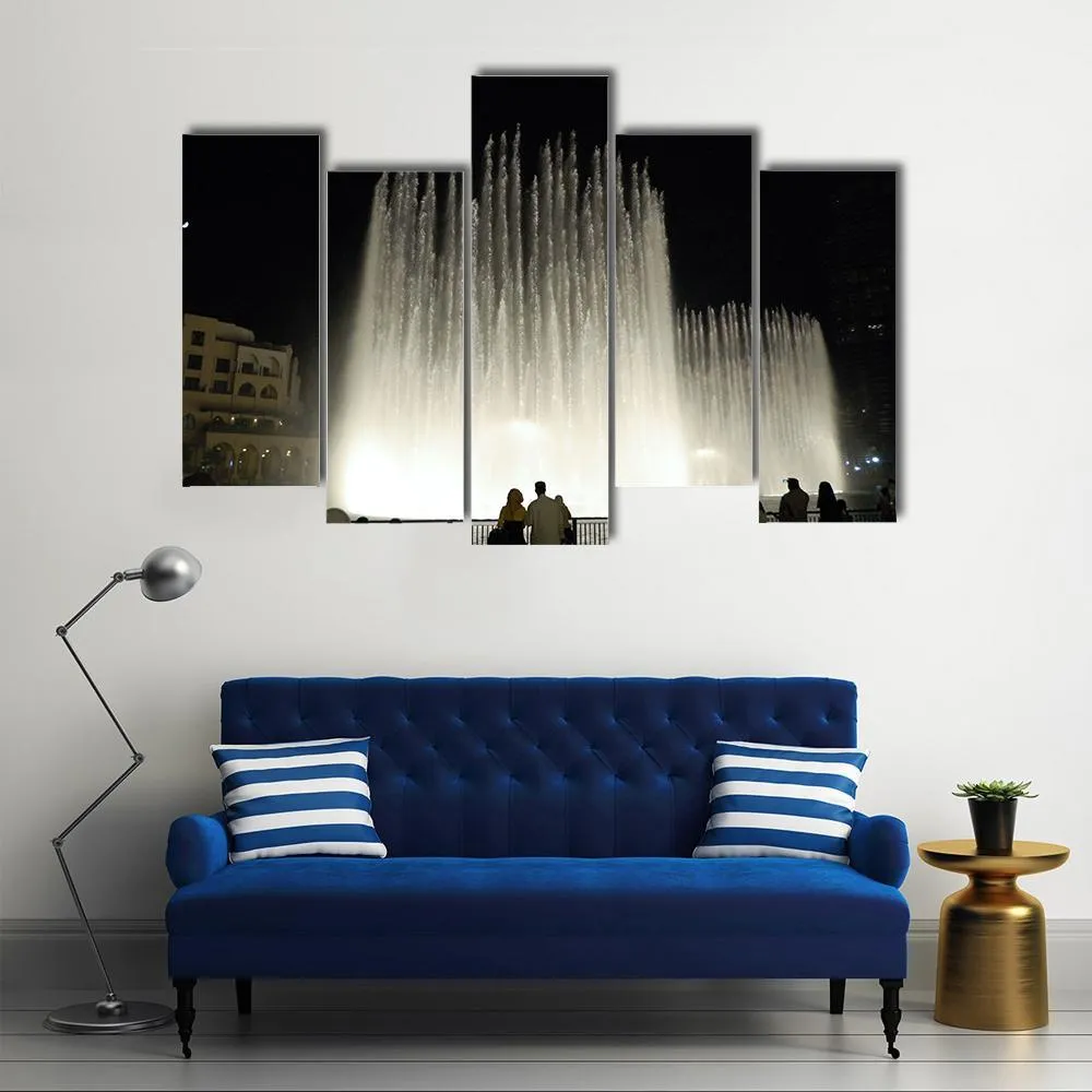 Fountains In Dubai Canvas Wall Art