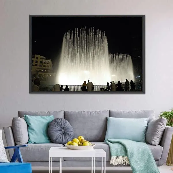 Fountains In Dubai Canvas Wall Art