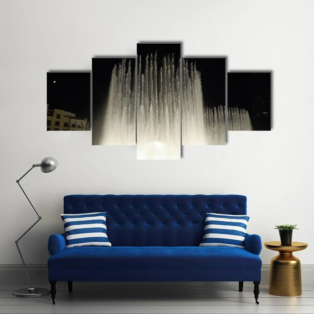 Fountains In Dubai Canvas Wall Art