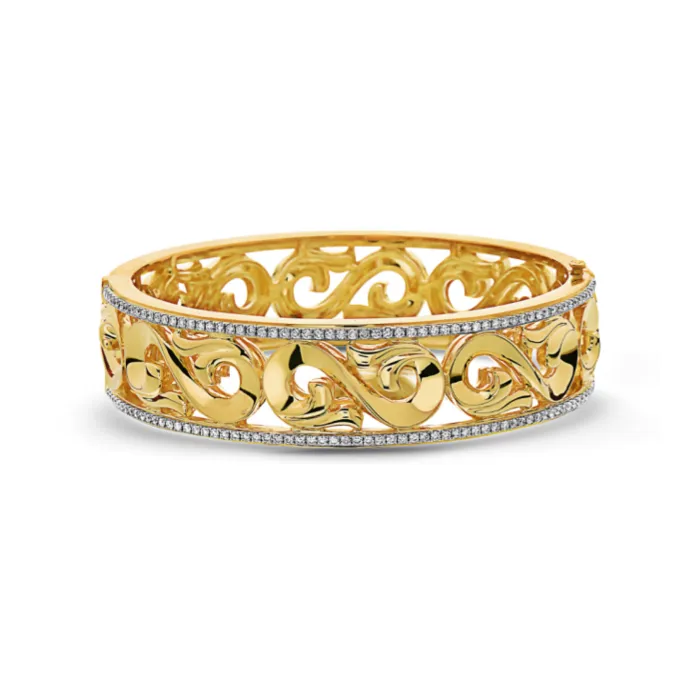 Gold and Diamond Classic Design Cuff