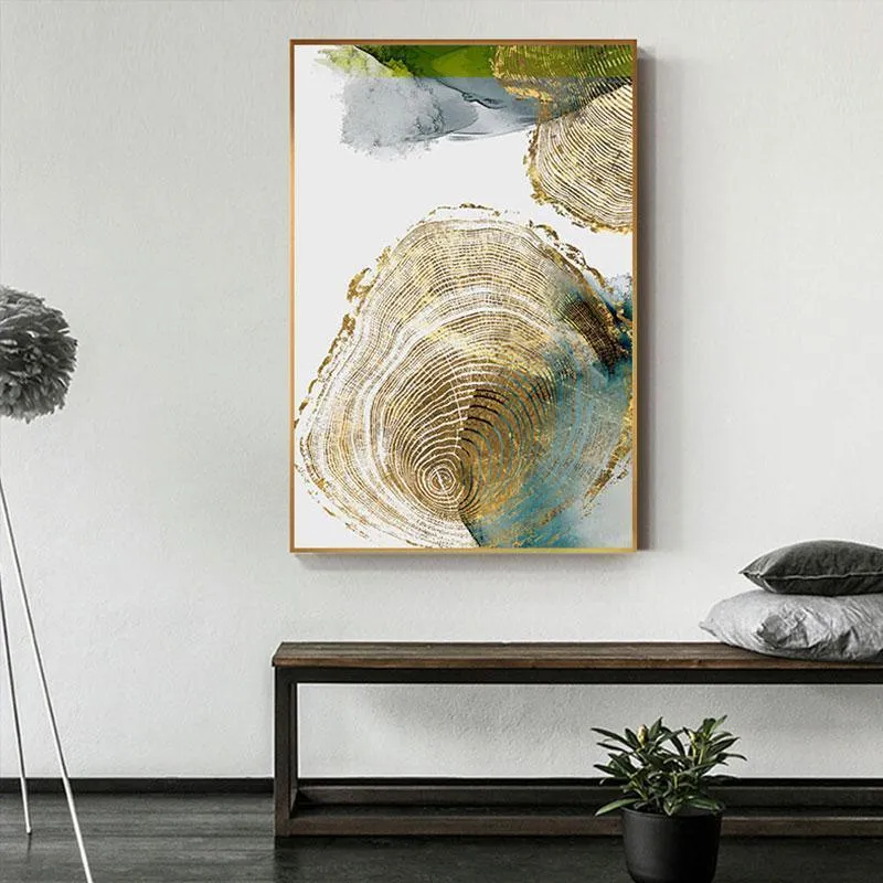 Golden Leaf Vein Abstract Wall Art (50x70cm)