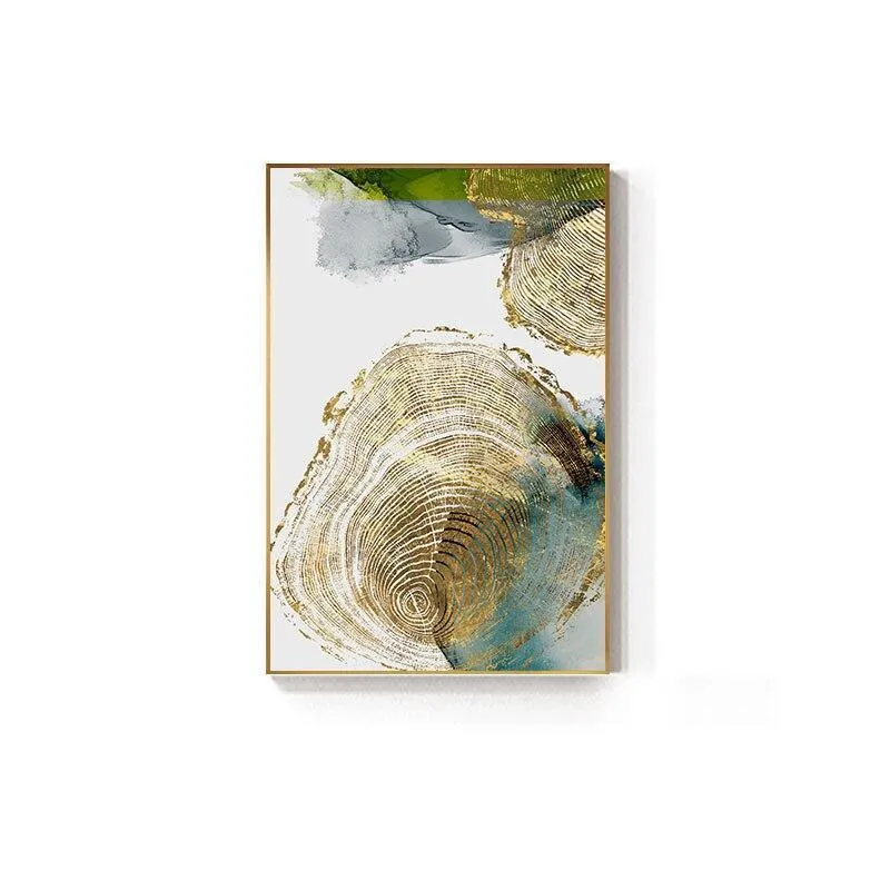 Golden Leaf Vein Abstract Wall Art (50x70cm)